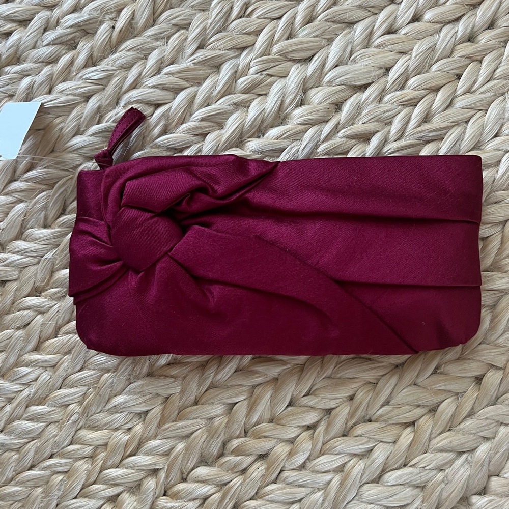 Talbots satin wine color clutch